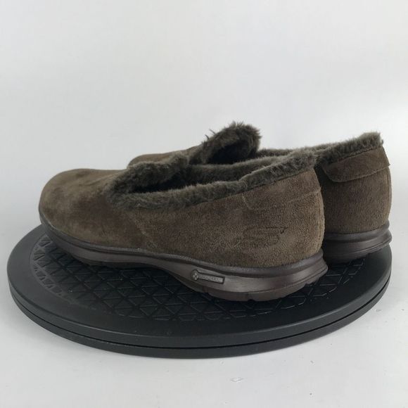 Skechers Goga Mat Pillars Faux Fur Brown Slip On Shoes 14310 Women’s Size 9 - Picture 7 of 12
